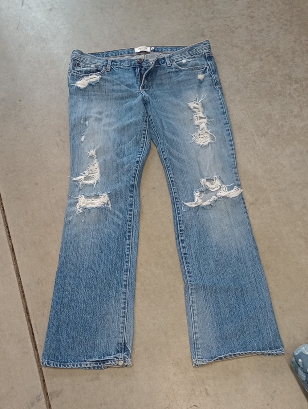 Abercrombie & Fitch Light Blue Distressed Flare Jeans